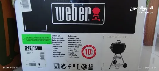  3 Weber Original BBQ Charcoal Grill 47 CM Black