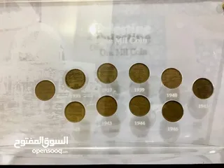  4 عملات فلسطينيه قديمه جميع اصدارات ال 1 مل