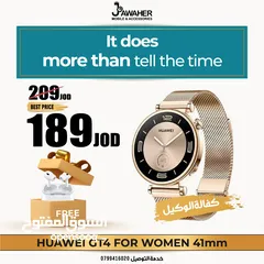  1 ساعة هواوي GT4 For women 41mm لون جولد مع سماعة هدية كفالة سنة HUAWEI