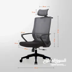  11 كرسي مكتب دوار شبكي للمكتب والكمبيوتر من مارتونيس، كرسي تنفيذي مريح مع مساند للذراعين،