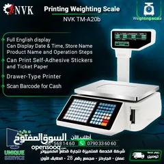  1 جهاز وزن توزين مع طابعة ستيكر للسلع باركود سكانر Printing Weighting Scale