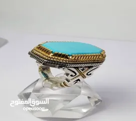  1 خاتم فاخرمصنوع يدويامن الفضة الخالصة(925) مزود بحجرالعقيق شجري طبيعي يتميز بنقوش فريدةعلي شكل شجرة ا