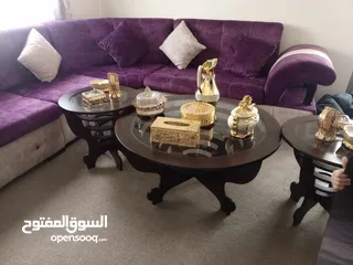  3 طقم ضيوف كورنر للبيع مع طاولات و برادي