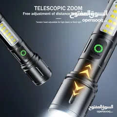 11 كشاف جبلي اصلي حديد محمول ليد ليزر ابيض مصباح معدني مع زوم 500 م ضد الماء واضاءه جانبيه مقاوم المطر