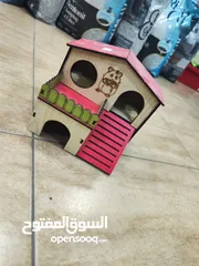  6 بيت هامستر مميز من اجود انواع الخشب يوضع داخل القفص او بالمكان المناسب
