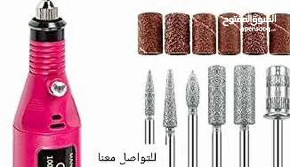  3 مجموعة مبرد أظافر كهربائي المحمول، طقم مبرد أظافر كهربائي على شكل قلم  مع 6 قطع