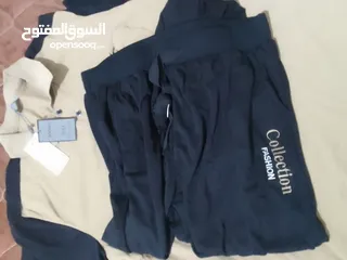  2 بدلة رياضية رجالية لون اسود وكابتشينو نخب اول صيني الصناعة مقاس(52) 2XL جديدة