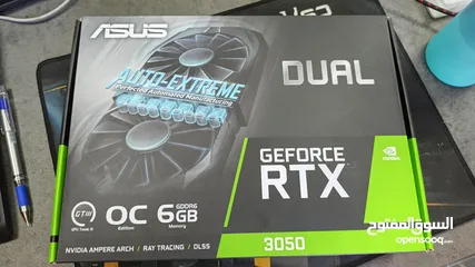  2 بحالة الوكالة مستعمل 10 ايام فقط  RTX 3050 6GB OC  كرت شاشة