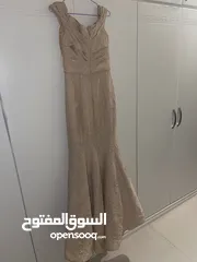  9 فستان سهره بيج من تركيا مقاس 40