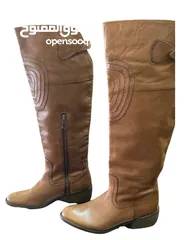  5 حذاء شتوي طويل ( يصل للركبة) جلد طبيعي صنع البرتغال