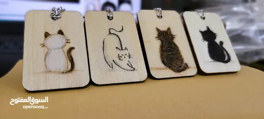  3 Cute handmade cat keychains