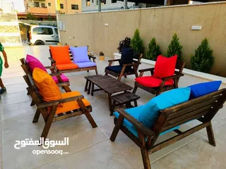  3 مجلس خارجي خشب سويد نخب اول