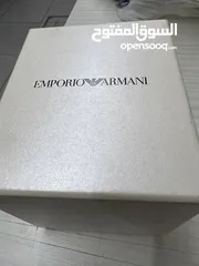  12 EMPORIO ARMANI BLACK STEEL CERAMICA WITH CRYSTALS AR 142 اصلية 100% جديدة ولا خدش