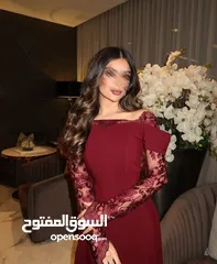  3 فستان مناسبات  الون عنابي خمري