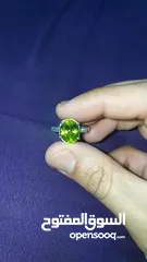  8 خاتم زبرجد أفغاني طبيعي صافي درجة أولى مع إثبات فحص natural peridot ring