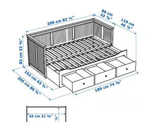  2 للبيع: سريرين من إيكيا HEMNES مع فرشتين