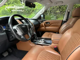  15 للبيع انفينتي QX80 موديل 2019 خليجي من داخل زعفراني فلل اوبشن كاااملة المواصفات  قمة فالنظافة