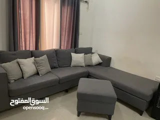  9 كنب كورنر حرف L + بفه بحاله ممتازه تفصيل  غير تجاري