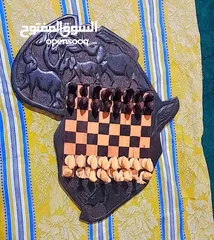  1 شطرنج خشب نحت يدوي افريقي نوادر