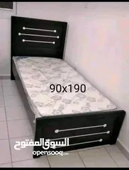  1 NEW SINGLE WOOD BED WITH MATTRESS 90/ 190 CM