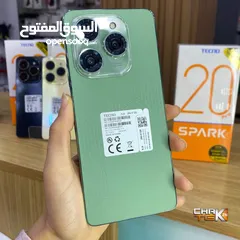  5 جهاز جديد  بالكرتونة Spark 20 pro رام 16 و 21 جيجا 256 مكفول سنة متوفر توصيل