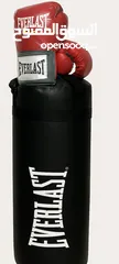  1 طقم ملاكمة Everlast جديد (كيس + قفازات)40 بنش شبه جديد مع دامبل عدد أربعه20دينار