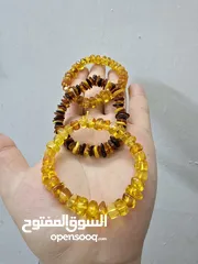  2 سوارات كهرمان طبيعي (كهرب)