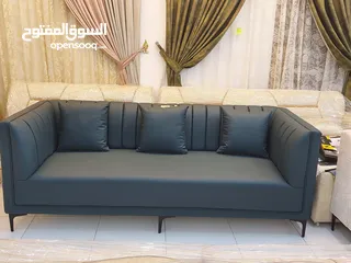  2 New leather sofa 3 seater without delivery 1 piece 80 rial