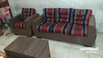  22 طقم رتان طقم ترس خارجي طقم كنب طقم خيزران طقم رتان بلاستك عضم خمس مقاعد+طاولة وسط