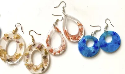  8 Hand made resin earrings,pendants
