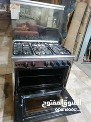  4 غاز 5 عيون ستانلس ستيل قياس 60في في 80 بحاله ممتازه