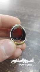  18 خاتم فضه مصري عيار 925  مقاس 17-18  حجر عقيق اصلي فحل  في مجال بسيط بسعر ان شاء الله