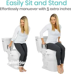  2 رافعة مقعد المرحاض مع مسند للذراعين يوفر الراحة للمسنين وذوي الاحتياجات الخاصة مصنوع من خامات عالية
