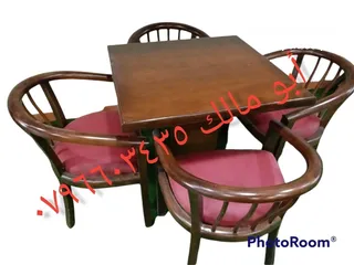  3 كرسي مقعد منجد حسب الطلب خشب زان لف على البخار مناسب للكفيهات والمطاعم والمقاهي