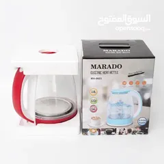  8 ابريق تسخين ماء غلاية ماء زجاج بايركس 2 لتر مع قاعده غلايه لتسخين و غلي الماء