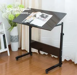  1 حامل كمبيوتر محمول متحرك مع فرامل قابلة لضبط الإرتفاع 80*40