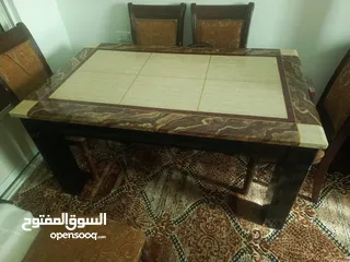  1 طاولة سفرة رخام