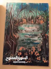  1 ،رسم زيتي على القماش يدويه