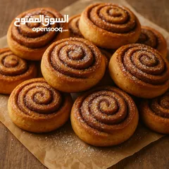  3 طعام منزلي لذيذ وحلويات مثل حلويات السينابون او الكيك او معجنات او معمول العيد وعرايس لذيذة جدا
