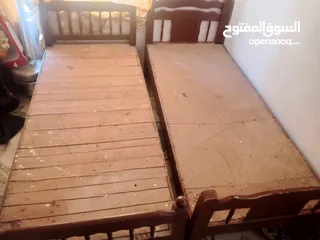  2 سرير نفر للبيع مستعملات خشب صاج