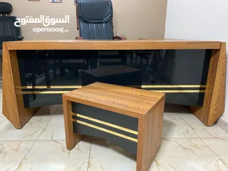  13 مكتب مدير مودرن (اثاث مكتبي -خشب-زجاج ) elegant modern office furniture desk