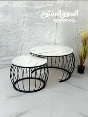  1 طاولات مودرن بتصميم عصري يخطف الأنظار باشكال متعدةة دائري ومربع مع قاعدة حديد قوية بلون ذهبي أو أسود