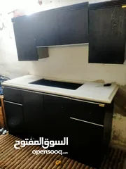  7 مطبخ صغير يصلح لروف من اجود انواع الخشب خشب لاتيه ثقيل مع قاعدة مع رخام 2 متر في 60