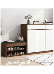  9 #الكمية محدودة تكرار لشدة الطلب خزانة أحذية باللون البني مكونة من دفات ودروج سارع قبل نفاذ الكمية
