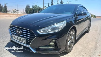  21 هونداي سوناتا 2018 فحص 3 جيد لون اسود ملوكي فل الفل اعلى فئة بانوراما بسعر مغري قابل للبدل