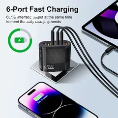  8 3.1A 6 in 1 3USB 3PD Charger Qc3.0 Fast Charging Quick Charger For Samsung S23 Xiaomi Mobile Phone C