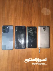  1 اربع هواتف مستعمله للقطع الشاشات خربانات السعر 200