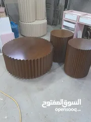  5 طاولات وسط خشب ودهان الون اختياري حسب الطلب تفصيل جميع المقاسات ديكور شاشه جميع المقاسات