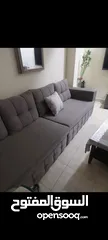  2 Grey 7-piece sofa seater with table