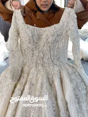  1 فستان عرس مع ملحقاته  Wedding dress with accessories (heels skirt veil)